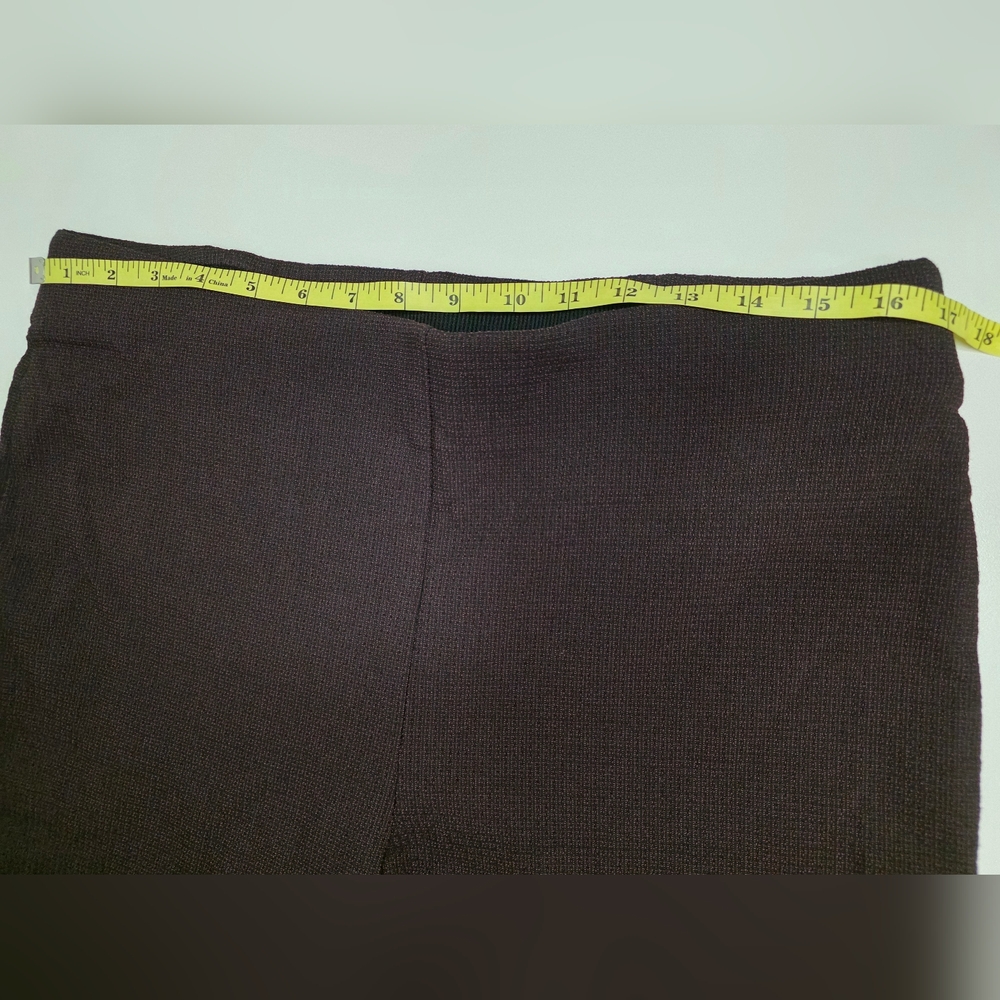 Chico's Womens Size 2 (L/12) Burgundy Black Ankle Pants Elastic Waist - Picture 12 of 15